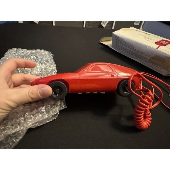 Vintage 1980's Red Corvette DialFone Phone Sports Car Telephone Untested NL - Picture 2 of 10